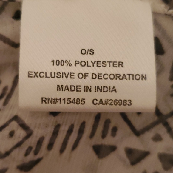 Aztec Print Sheer Black & White Kimono Wrap Cover Up With Tassels OS - Picture 7 of 7